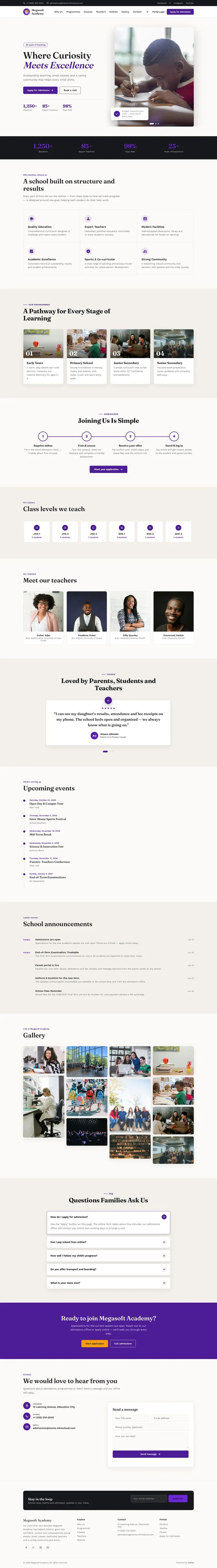 Crest template, full homepage