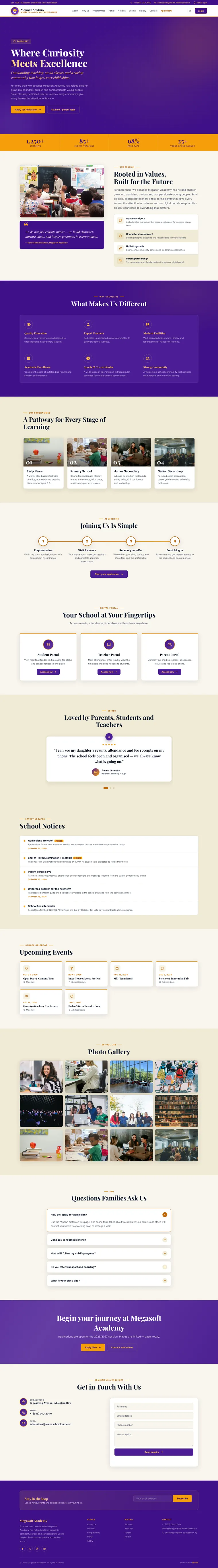 Heritage template, full homepage